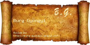 Burg Gyöngyi névjegykártya