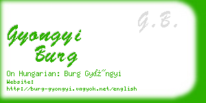 gyongyi burg business card